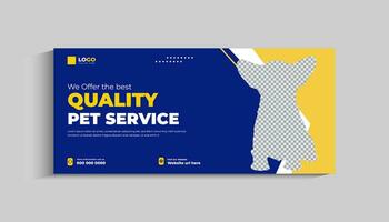 Pet Care Center Social Media Cover and Web Banner Template vector