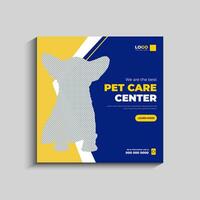 Pet Care Center Social Media Post and Web Banner Template vector