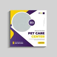 Pet Care Center Social Media Post and Web Banner Template vector