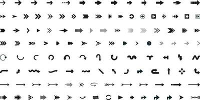 Arrows set of 119 black icons. Arrow icon. Arrow vector collection. Arrow. Cursor. Modern simple arrows. Vector illustration.