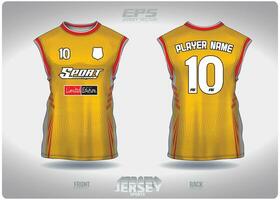 EPS jersey sports shirt vector.yellow fingerprint pattern design, illustration, textile background for sleeveless shirt sports t-shirt, football jersey sleeveless shirt vector