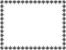 Frame Work Create from Cannabis also known as Marijuana Leaf Silhouette, can use for Decoration, Ornate, Background, Frame, Space for Text of Image, or Graphic Design. Vector Illustration