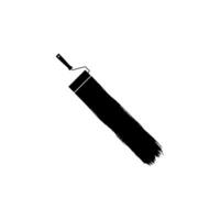 Paint Roller and Brush Stroke Silhouette, can use for template, lay out, background, art illustration,  advertisement space, or graphic design element. Vector Illustration