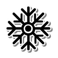 Cute Snowflake on white silhouette and gray shadow. Vector illustration about Winter.