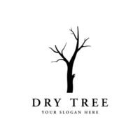 muerto árbol silueta logo modelo diseño con seco sucursales. vector