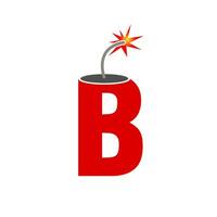 The B letter firecracker vector icon.