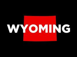 Wyoming Estados Unidos estado mapa tipografía con estado mapa icono. vector