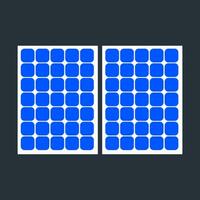 Solar panel vector icon with blue color.