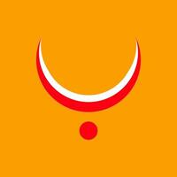 lord durga's red half moon tilak. vector