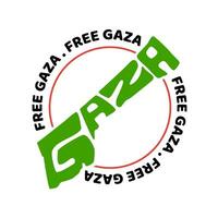 Free Gaza text with Gaza map typography. vector