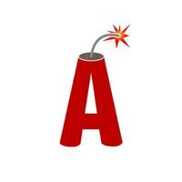 The A letter firecracker vector icon.