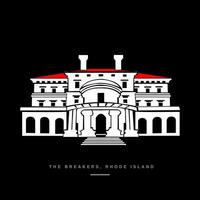 The Breakers, Rhode Island building vector icon.