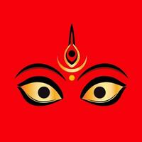 Lord Durga's eyes gesture with an angry style and golden look. Happy Navratri Post. vector