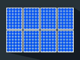 Blue solar panel vector icon.