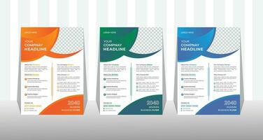 Corporate Business Flyer and brochure cover design layout background with three colors scheme, vector template in A4 size.