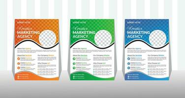 Corporate Business Flyer and brochure cover design layout background with three colors scheme, vector template in A4 size.