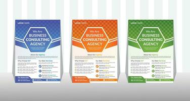 Corporate Business Flyer and brochure cover design layout background with three colors scheme, vector template in A4 size.