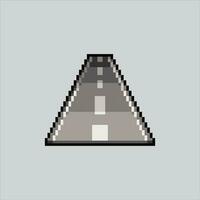 píxel Arte ilustración la carretera. pixelado asfalto la carretera. vehículo asfalto hormigón la carretera pixelado para el píxel Arte juego y icono para sitio web y vídeo juego. antiguo colegio retro vector