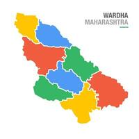 Wardha Dist map vector illustration on white background.