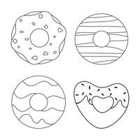 free vector donut coloring page  .