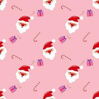 Seamless Christmas pattern with Santa Claus and gift boxes used for fabric, wrapping paper, scrapbooking, textiles, posters, signs and other Christmas designs. vector