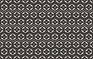 Japanese Vintage Seamless Pattern On A Black Background. Vector Illustration. Horizontally And Vertically Repeatable.