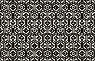 Japanese Vintage Seamless Pattern On A Black Background. Vector Illustration. Horizontally And Vertically Repeatable.