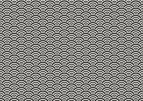 Horizontally And Vertically Repeatable Monochrome Seamless Japanese Vintage Pattern On A White Background. Vector Illustration.
