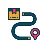 route filled color icon. vector icon for your website, mobile, presentation, and logo design.