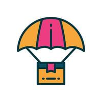 parachute filled color icon. vector icon for your website, mobile, presentation, and logo design.