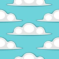 Vector pattern with clouds in doodle cartoon style.