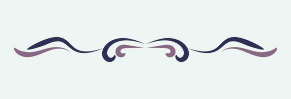 ornamental filigree flourish and thin divider. Classical vintage element, vector illustration