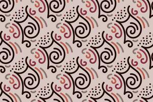 Aesthetic Contemporary printable seamless pattern with abstract Minimal elegant line brush stroke shapes and line in nude colors. Pastel boho background in minimalist mid century style vector