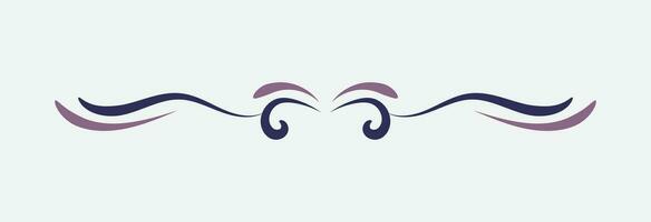 ornamental filigree flourish and thin divider. Classical vintage element, vector illustration