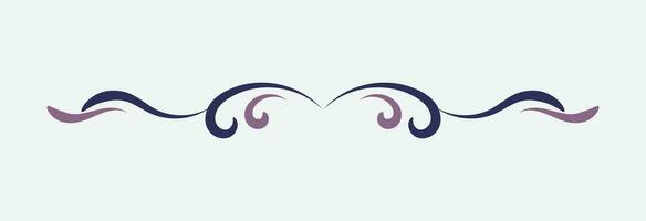 ornamental filigree flourish and thin divider. Classical vintage element, vector illustration