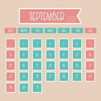 September 2024 monthly calendar design with thin font where week starts from sunday vector