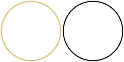 Gold and black rope circle. Decorative frame made of strong strands of ropes for durable fiber decoration for ornament vector design