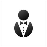 Abstract man in tuxedo with bow tie. Elegant vip style for gentleman and businessman for creative conferences and vector receptions