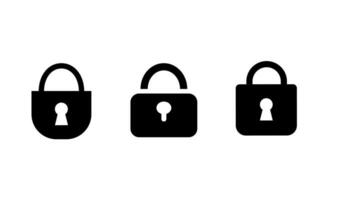 Black padlocks icon. Secure and protection web login and encryption of confidential vector information