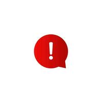 exclamation bubble icon warn alert sign red vector