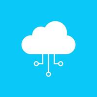 nube tecnología logo o icono colocar. nube símbolo con circuito modelo. eso y ordenadores, Internet vector ilustración.