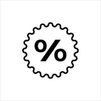 percent discount red sticker line icon banner vector