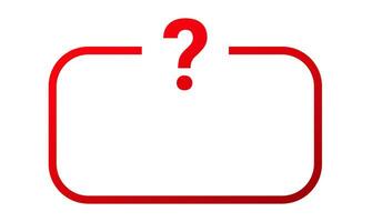 Question red box faq vector text banner. question frame