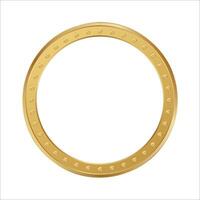 Gold circle frame. Golden ring vector isolated on white.