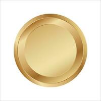 Golden circle ring vector. Realistic gold round disk vector