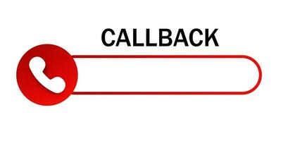 Callback mobile call back button vector illustration. Call back template