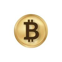 Bitcoin golden coin. Btc digital currency token vector