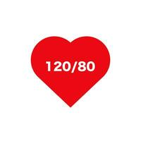 Heart with normal pressure of 120 to 80. Physiological cardionorm for heart muscle with good health without sharp arterial vector jumps