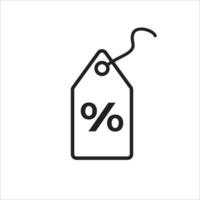 Price tag percent discount line icon vector