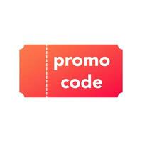 Red voucher with promo code. Gradient coupon with break line for business discount and retail for cutting and marketing vector offers